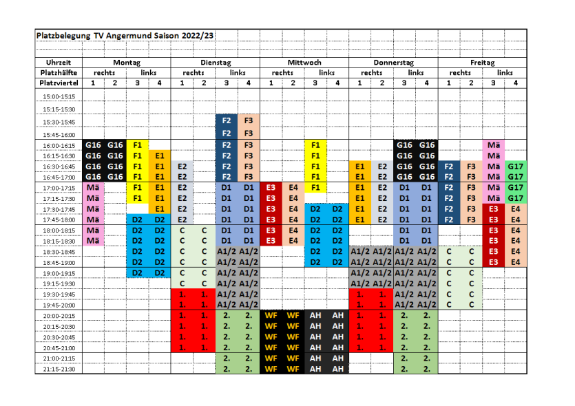Fußball Trainingsplan ab 20.02,2023